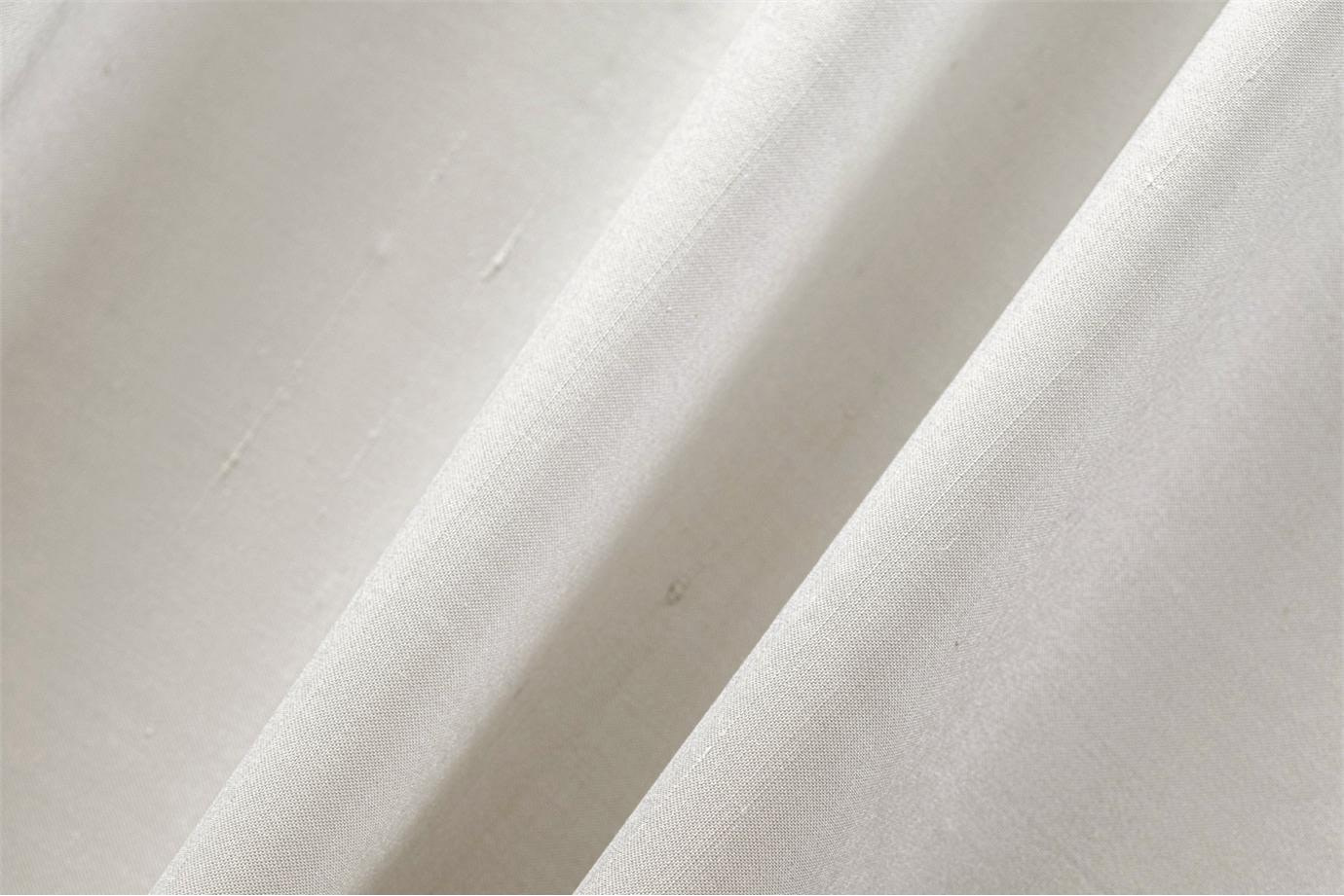 Tissu Couture Double Shantung Blanc banane en Coton, Soie UN001022