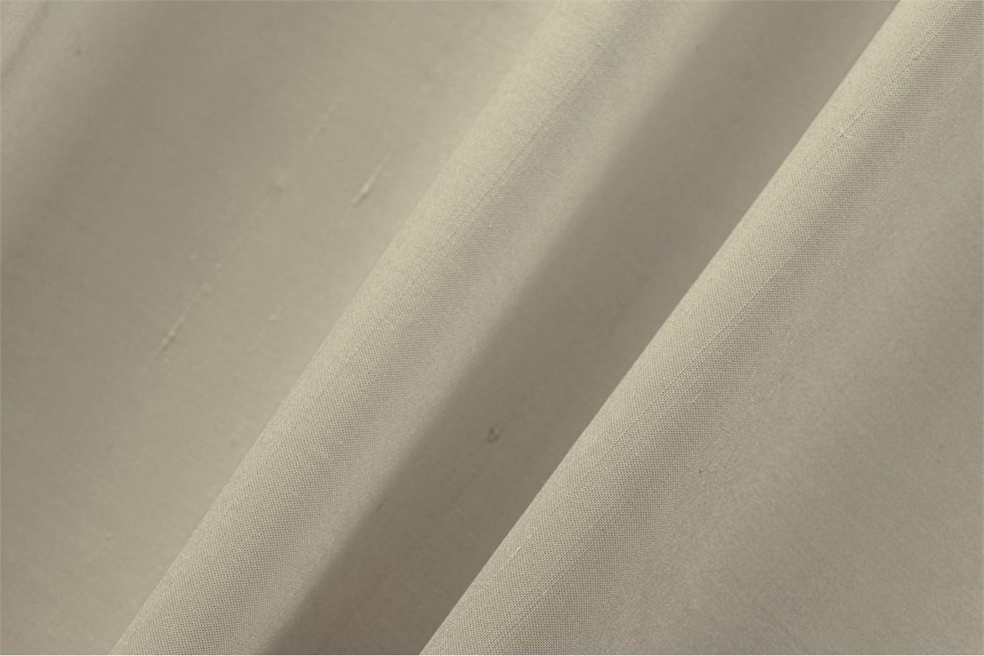 Tessuto Double Shantung Beige Sabbia in Cotone, Seta per Abbigliamento UN001024