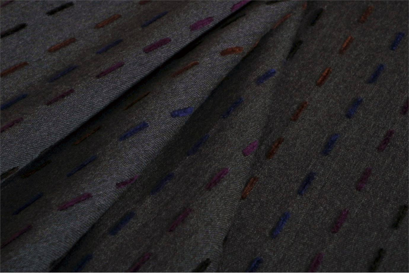 Gray, Multicolor Impuntura Ciniglia P02-01 Coating Fabric