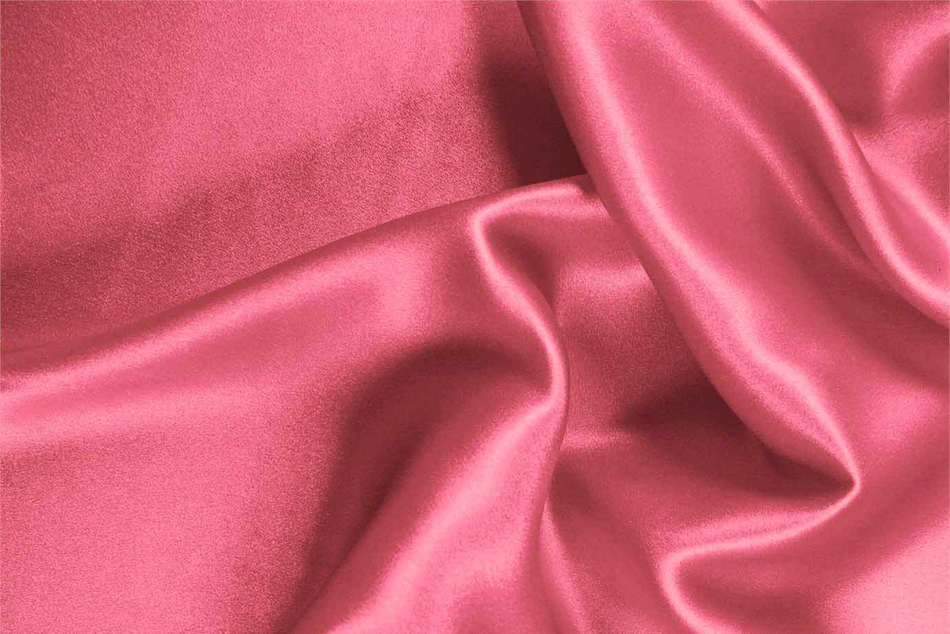 Geranium pink crêpe back satin fabric | new tess