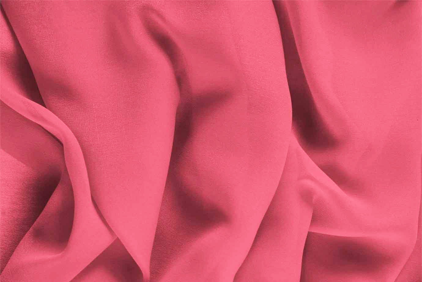 Geranium Pink Silk Georgette Apparel Fabric