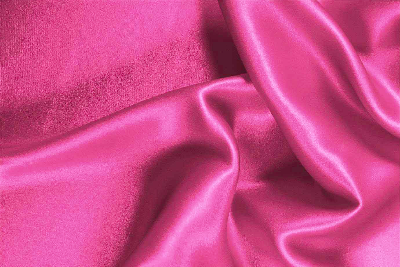 Petunia fuchsia silk crêpe back satin fabric for dressmaking