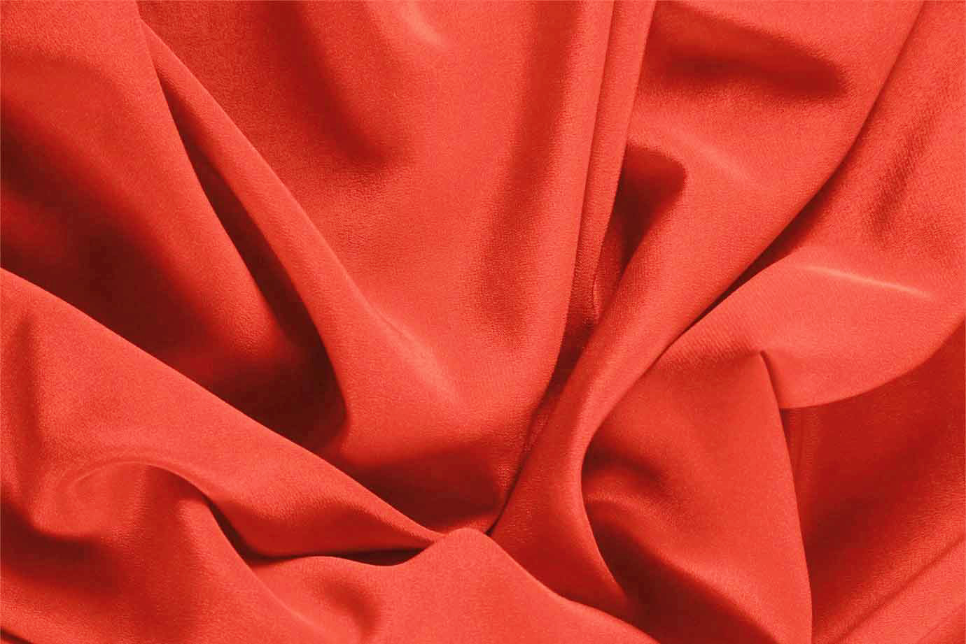 Tomato Orange Silk Crêpe de Chine Apparel Fabric