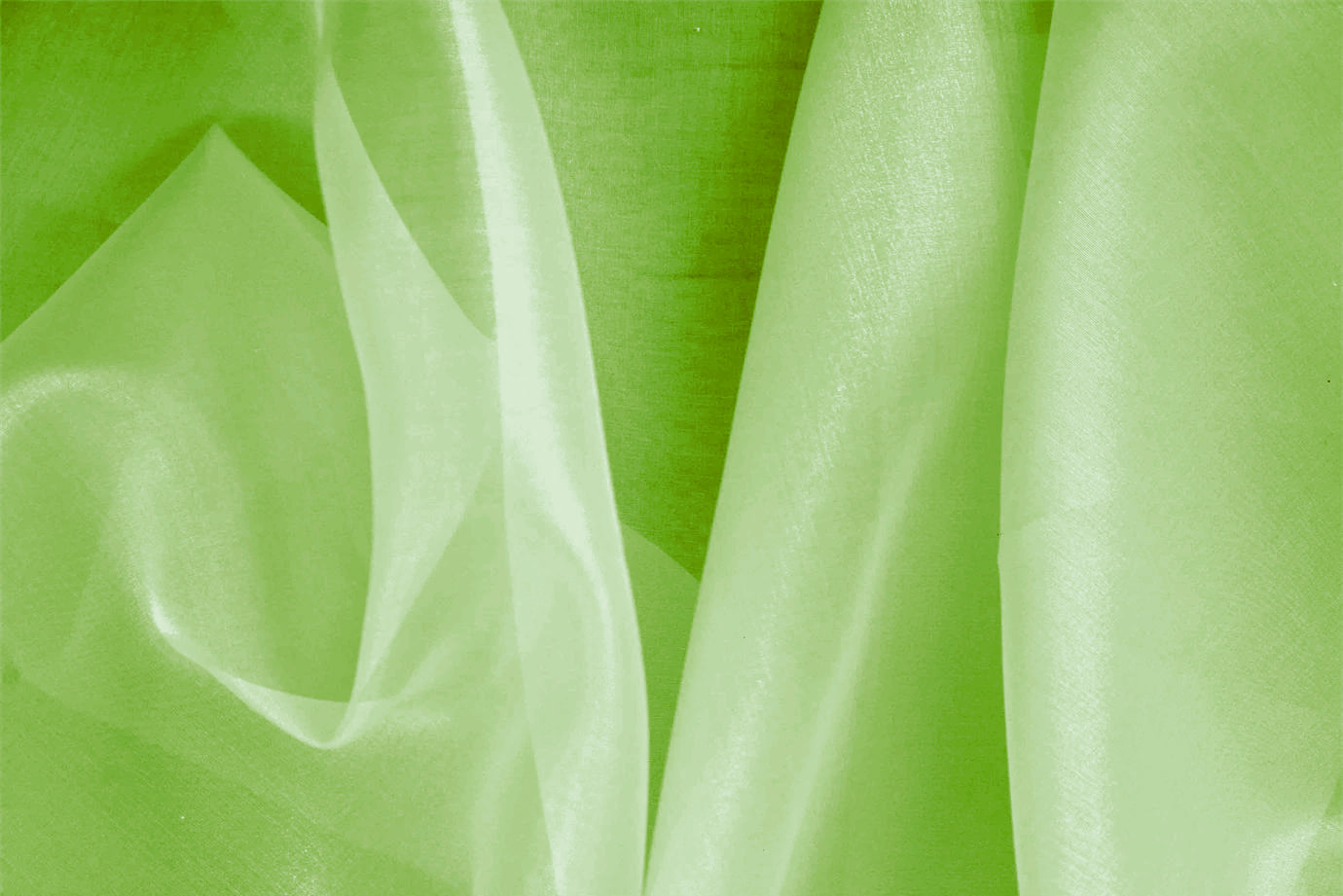 Lizard Green Silk Organza Apparel Fabric