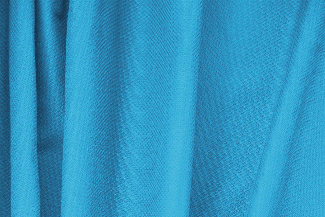 Turquoise Blue Cotton, Stretch Pique Stretch Apparel Fabric