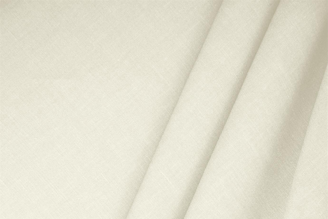 Ivory White Linen, Stretch, Viscose Linen Blend Apparel Fabric