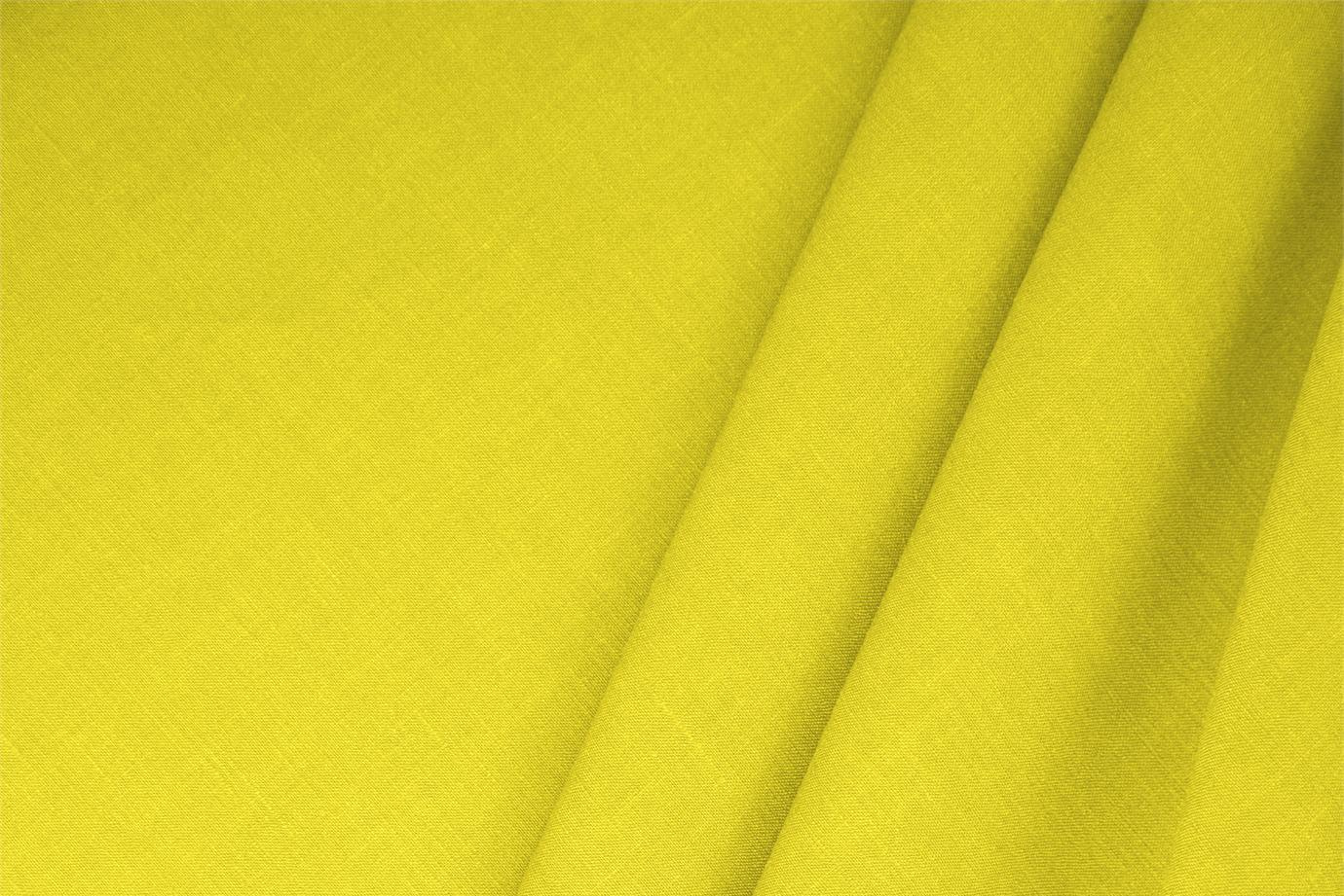 Lemon Yellow Linen, Stretch, Viscose Linen Blend Apparel Fabric