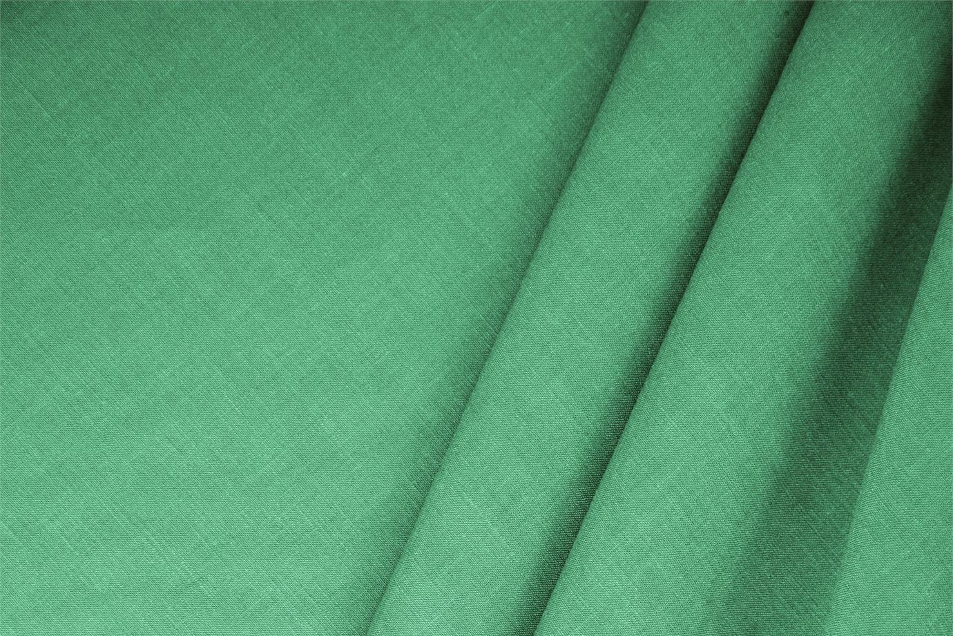 Emerald Green Linen, Stretch, Viscose Linen Blend Apparel Fabric