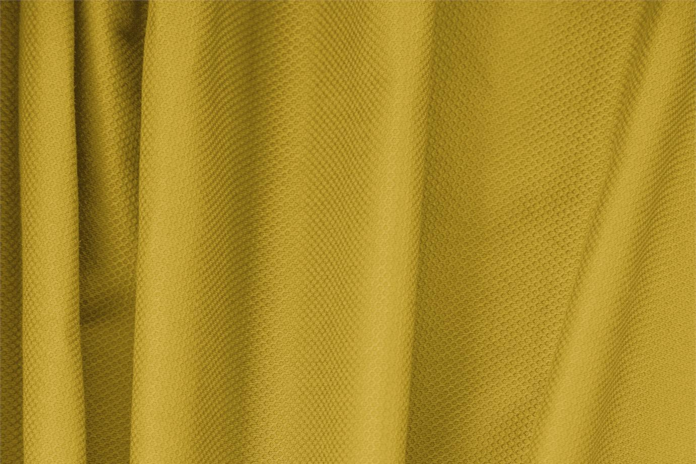 Ochre Yellow Cotton, Stretch Pique Stretch Apparel Fabric