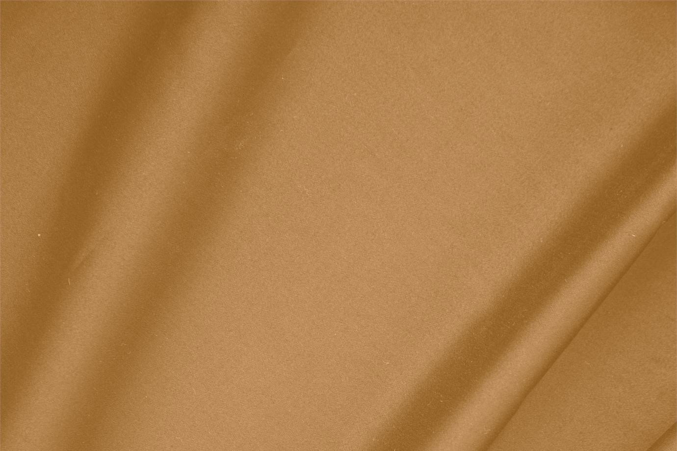 Tessuto Raso Di Cotone Stretch Zafferano per Abbigliamento