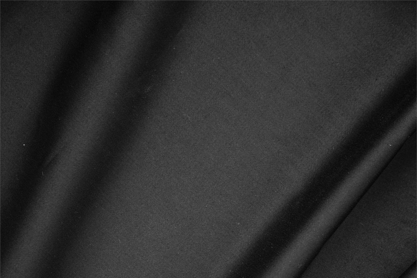 Black stretch cotton satin fabric for dressmaking