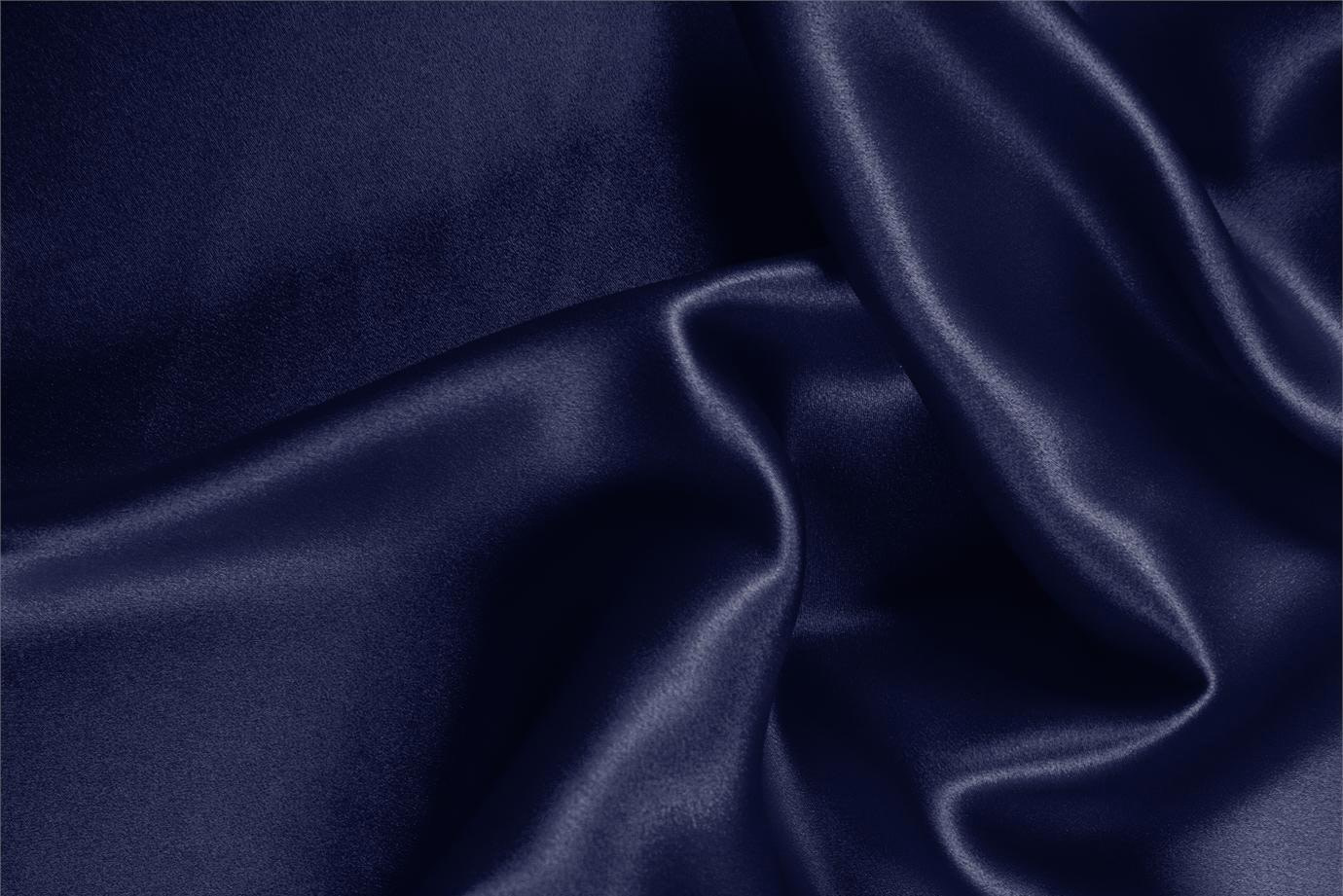 Tessuto Crepe Satin Marine per Abbigliamento