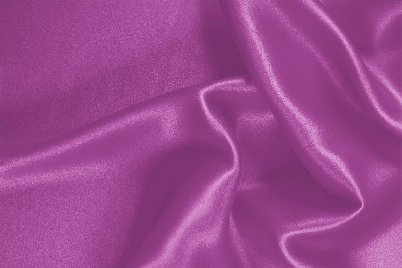 Orchid fuchsia silk crêpe back satin fabric for dressmaking