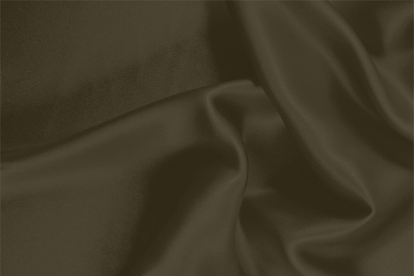 Bark Brown Silk Crêpe Satin Apparel Fabric