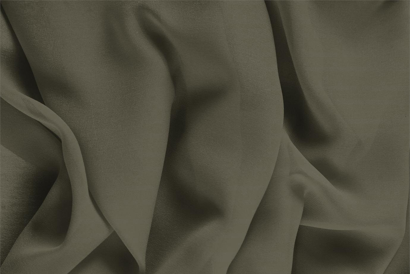 Army Green Silk Georgette Apparel Fabric