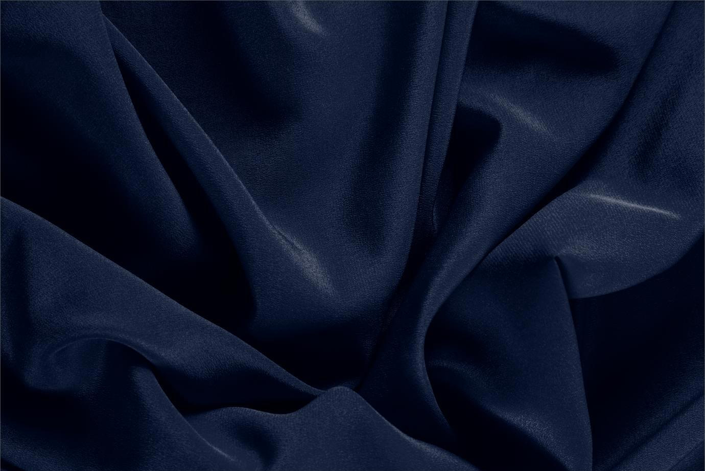 Navy Blue Silk Crêpe de Chine Apparel Fabric