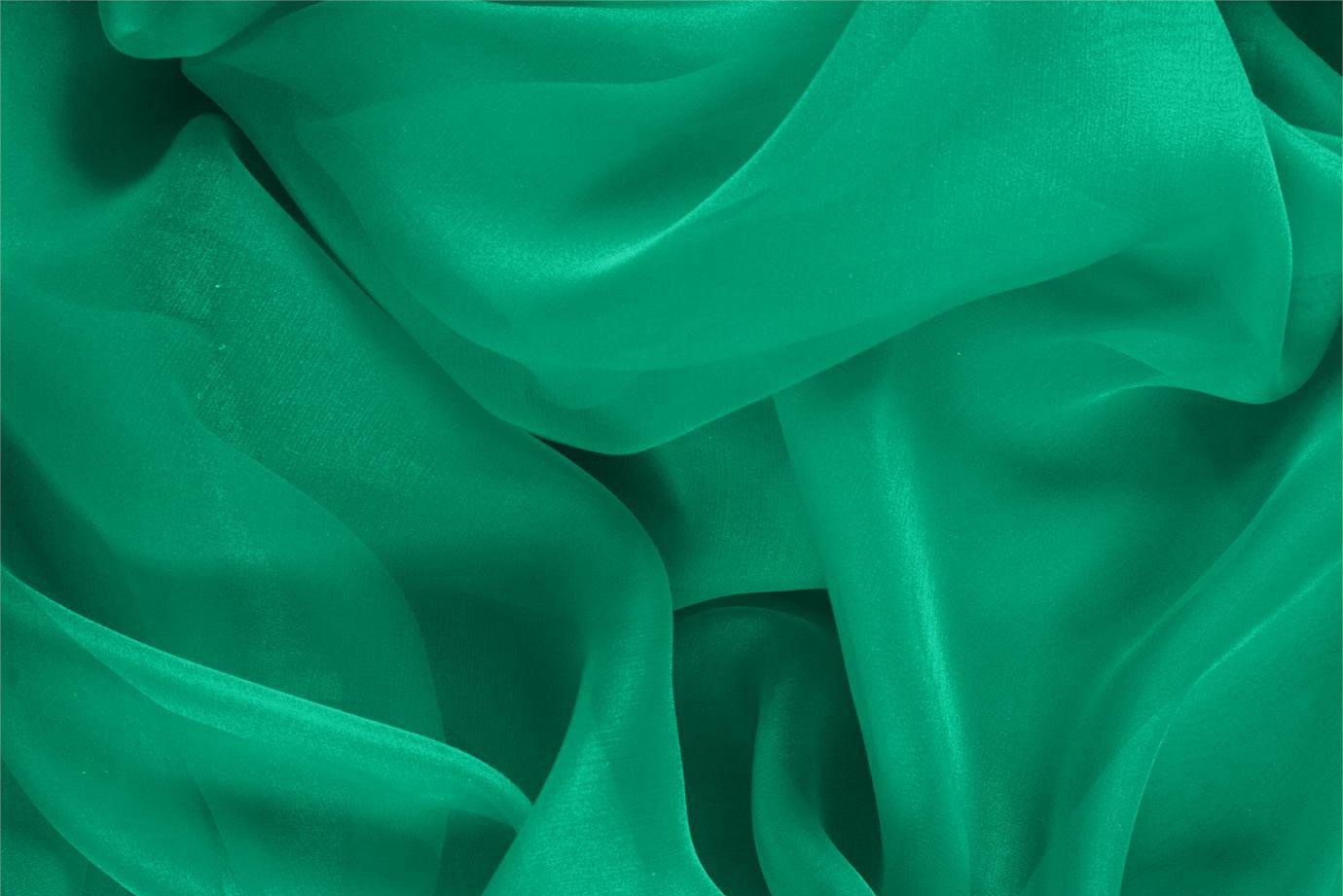 Green Green Silk Chiffon Apparel Fabric