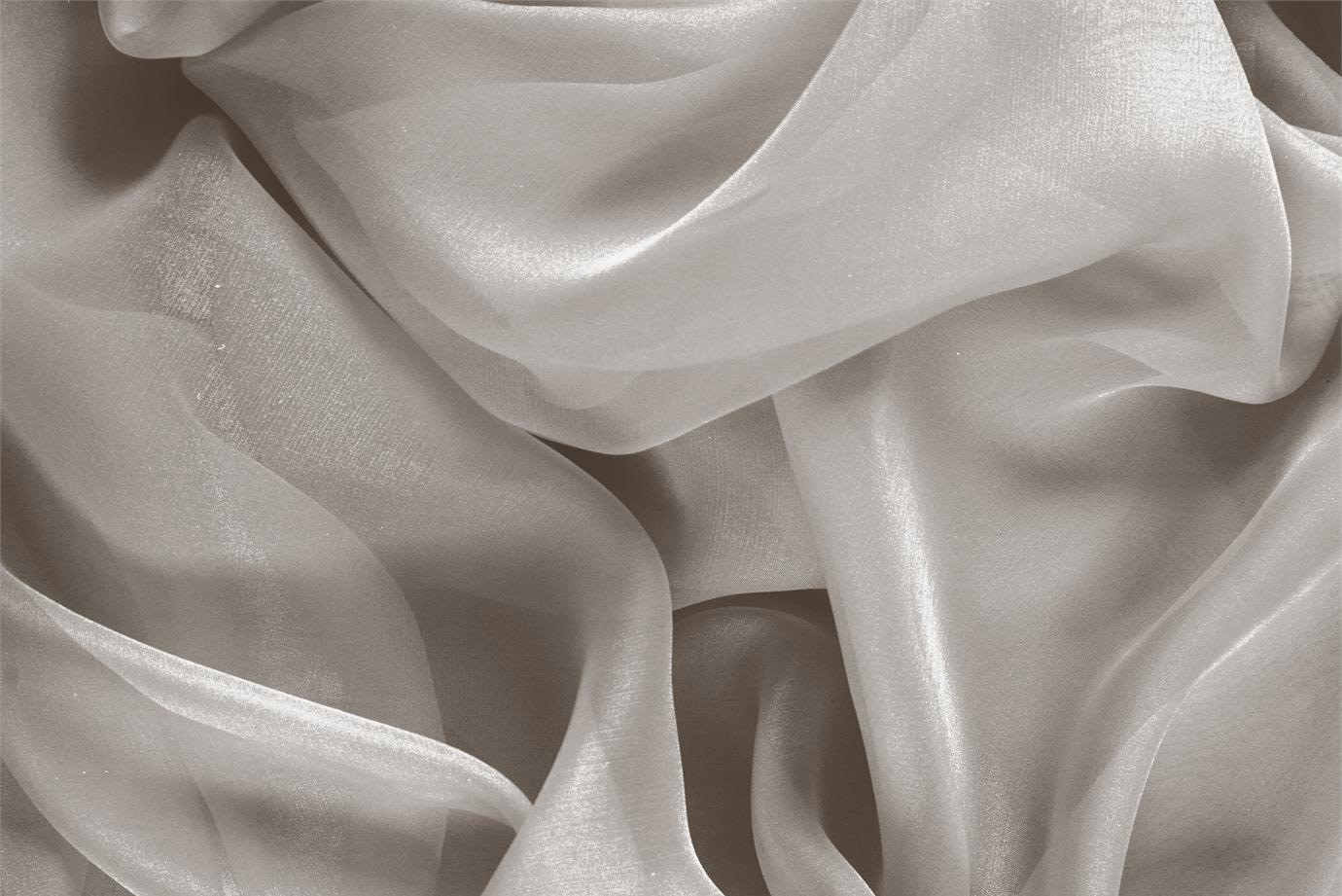 Steel Silver Silk Chiffon Apparel Fabric