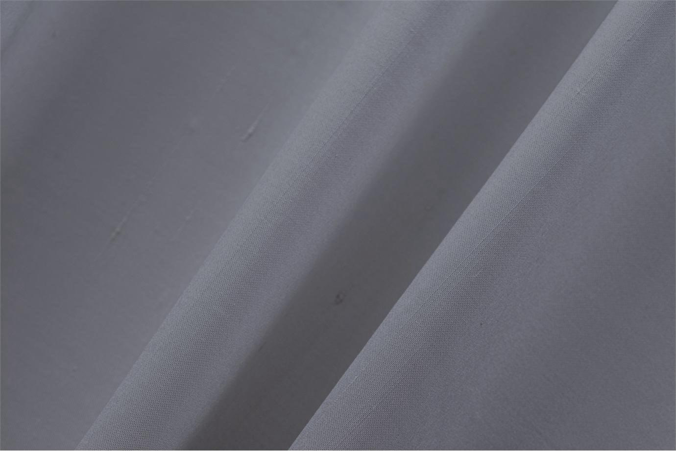 Ash Gray Cotton, Silk Double Shantung Apparel Fabric