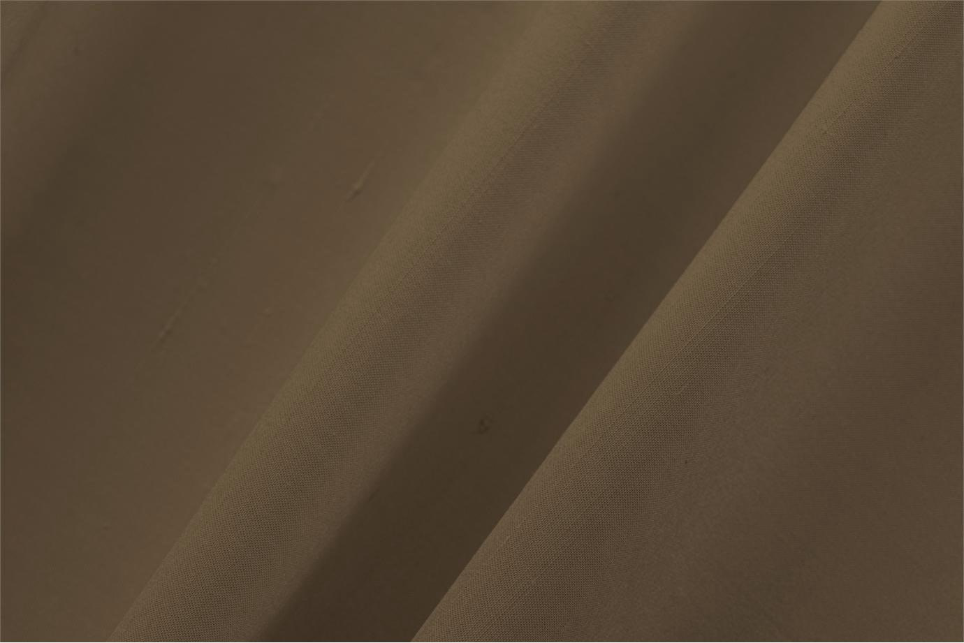 Walnut Brown Cotton, Silk Double Shantung Apparel Fabric