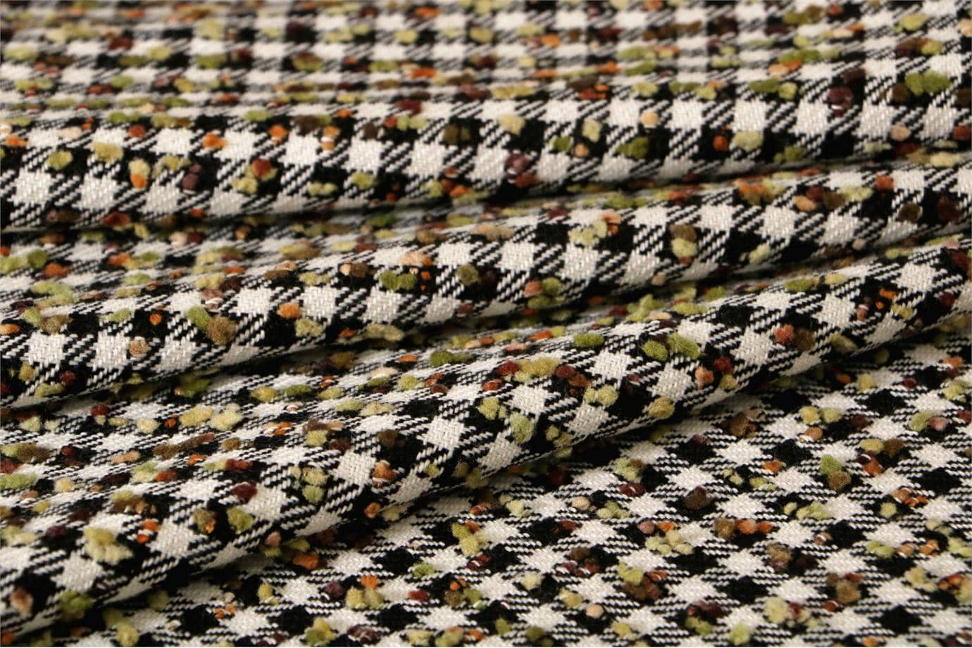 Tessuto Pdp Pois 801 Bianco, Multicolore, Nero, Verde per Abbigliamento