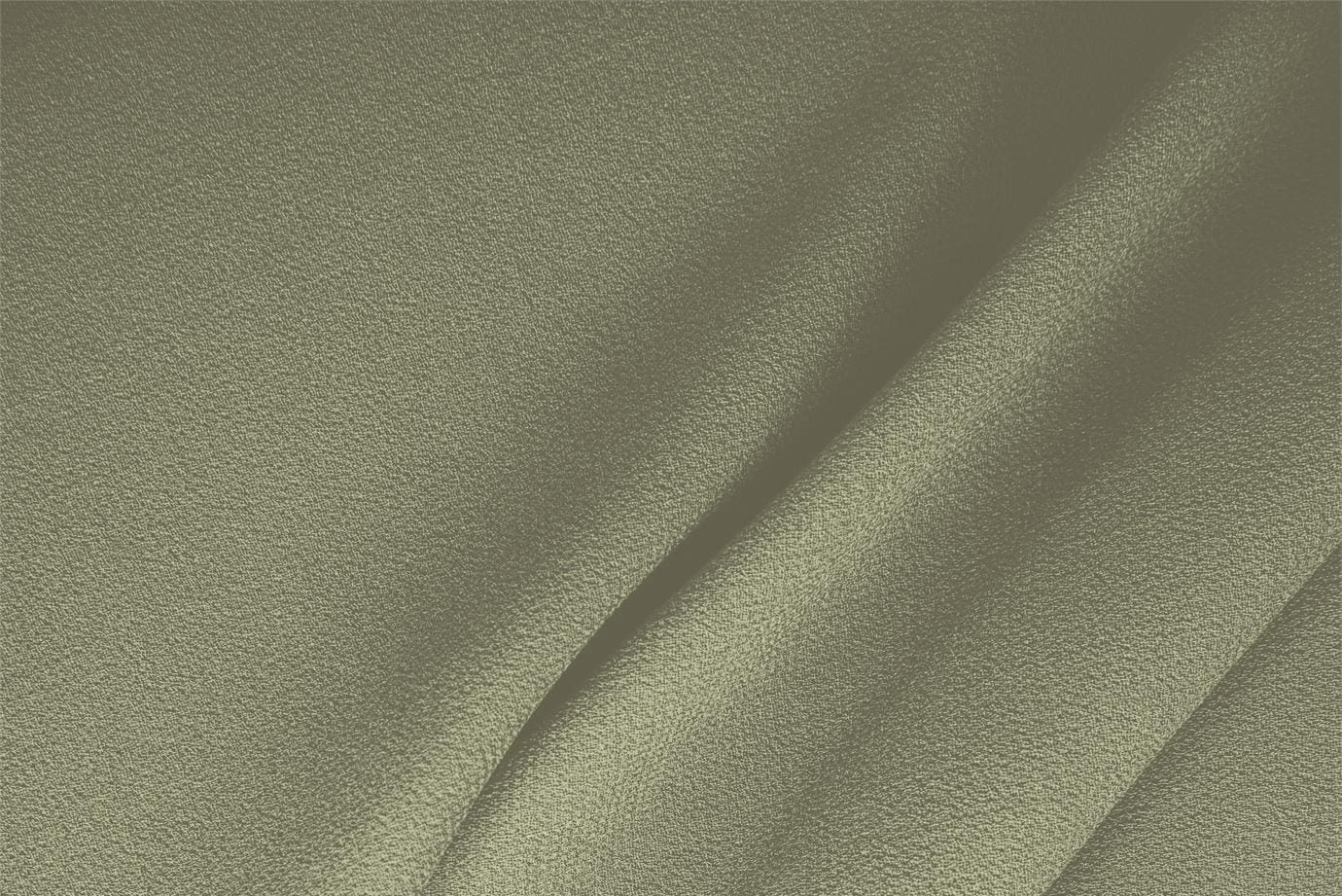 Tessuto Doppia Crepella di Lana Verde Fieno in Lana per abbigliamento