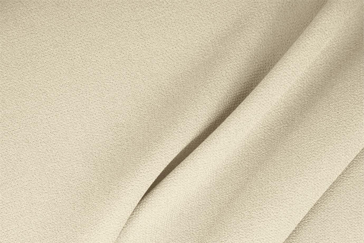 Tessuto Doppia Crepella di Lana Bianco Latte in Lana per abbigliamento