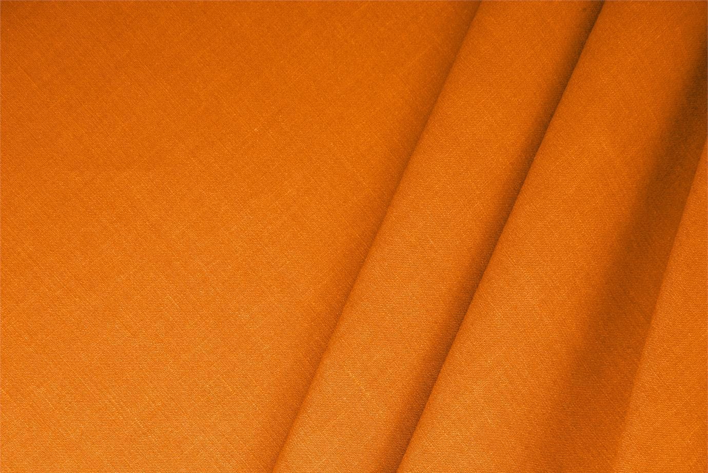 Tissu Mélange de lin Orange citrouille en Lin, Stretch, Viscose pour vêtements
