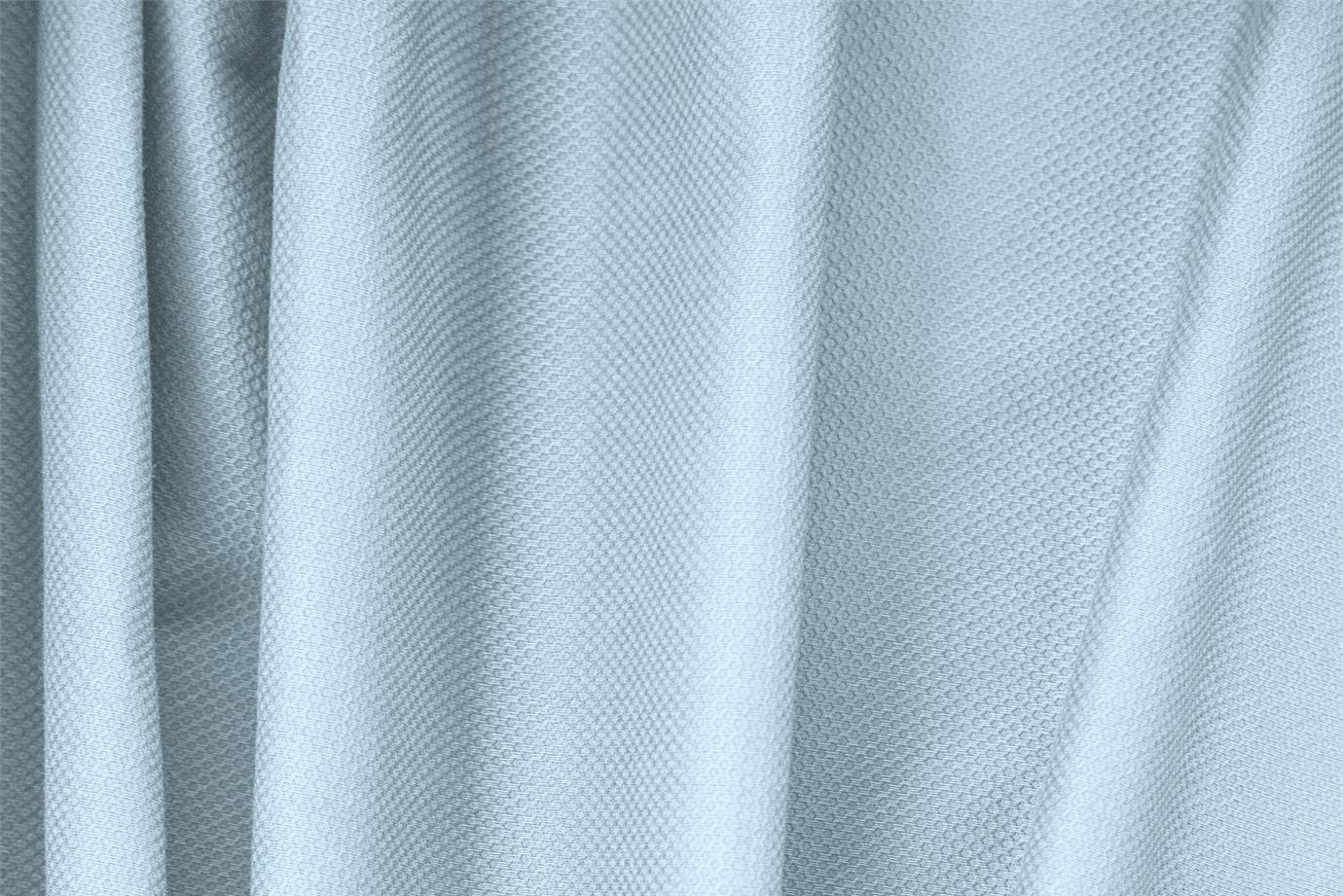 Tessuto Piquet Stretch Blu Capri in Cotone, Stretch per abbigliamento