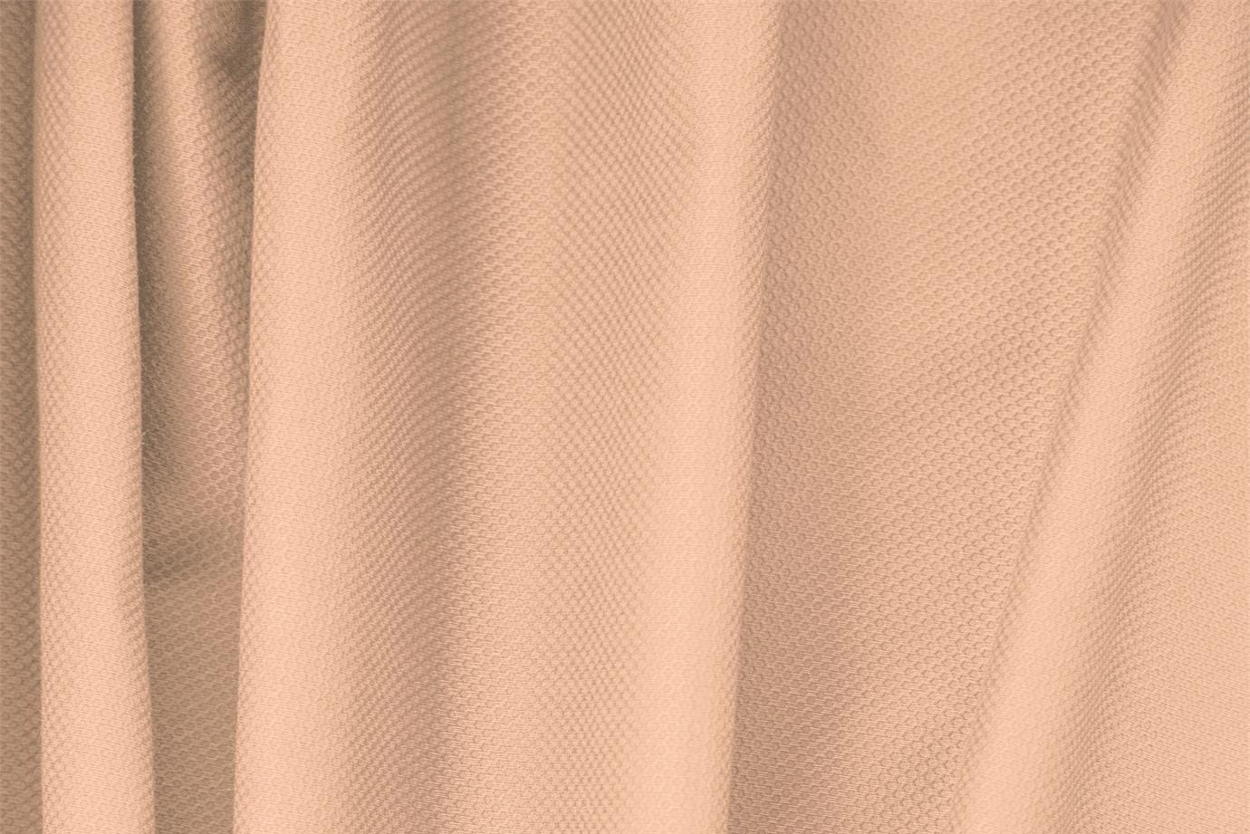 Tessuto Piquet Stretch Rosa Fard in Cotone, Stretch per abbigliamento
