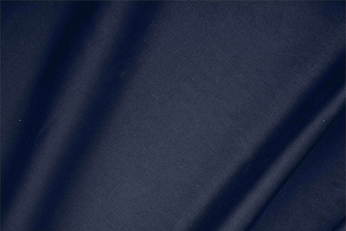 Tessuto Raso di Cotone Stretch Blu Denim in Cotone, Stretch per abbigliamento