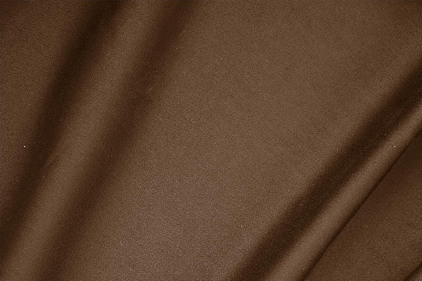 Tessuto Raso di Cotone Stretch Marrone Cacao in Cotone, Stretch per abbigliamento