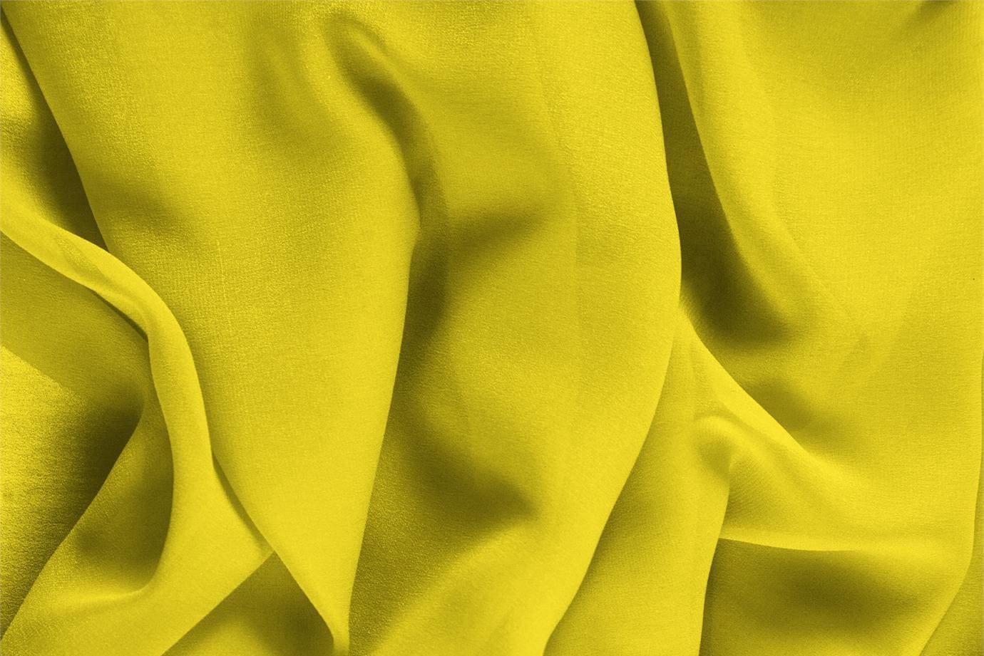 Sun Yellow Silk Georgette fabric for dressmaking