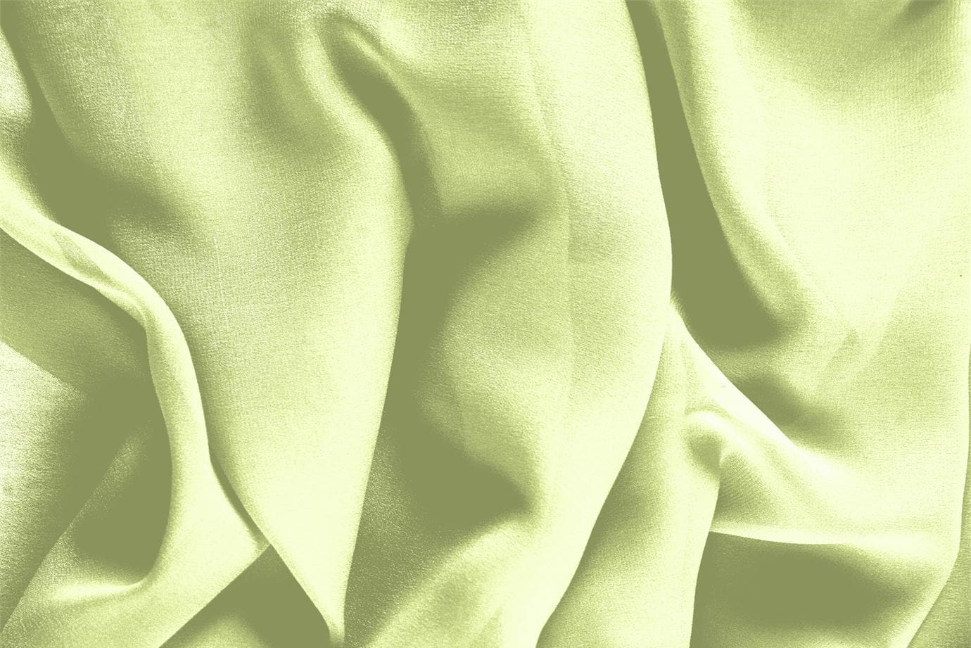 Tissu Georgette Vert citron en Soie pour vêtements