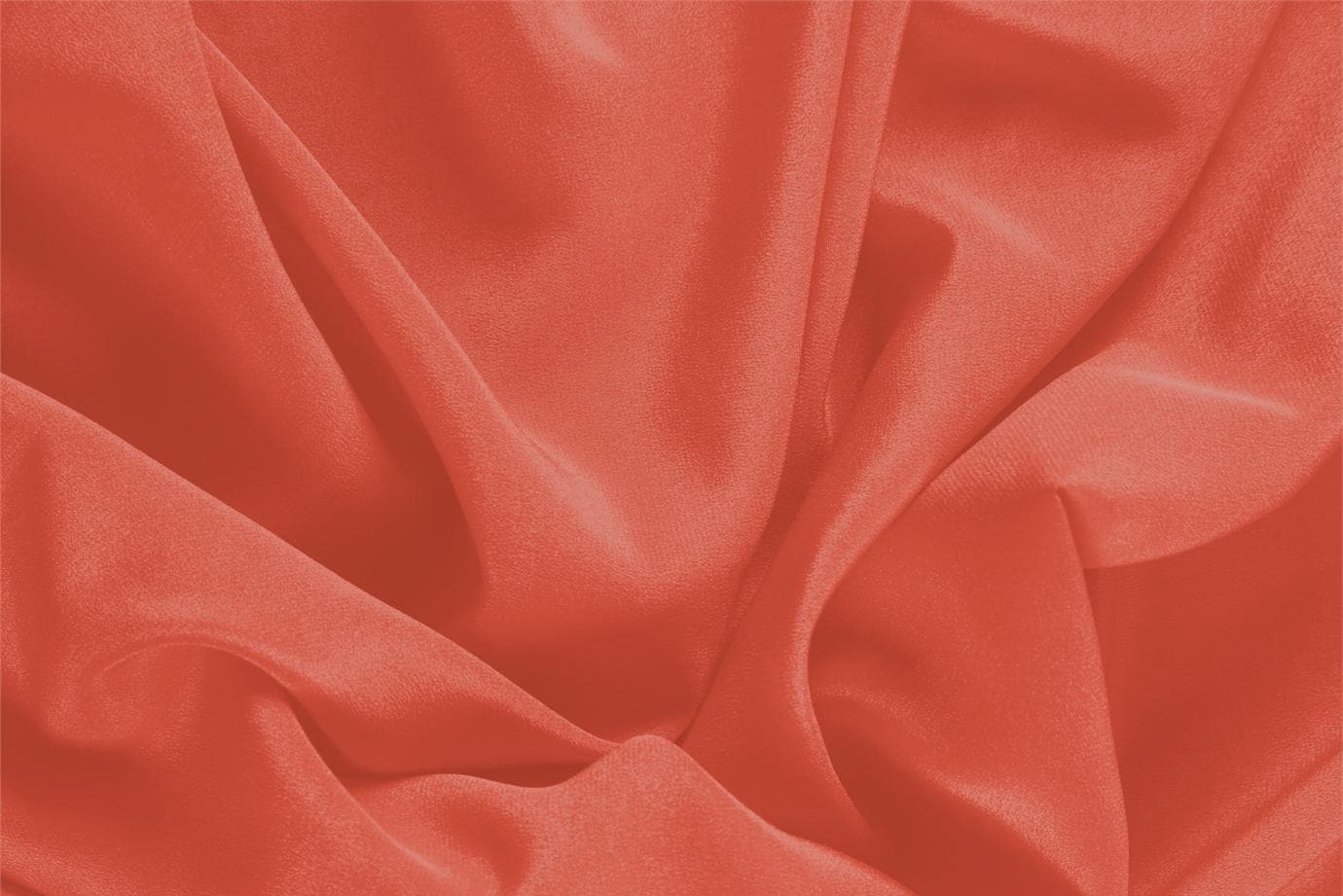 Tessuto Crêpe de Chine Arancione Pomodoro in Seta per abbigliamento