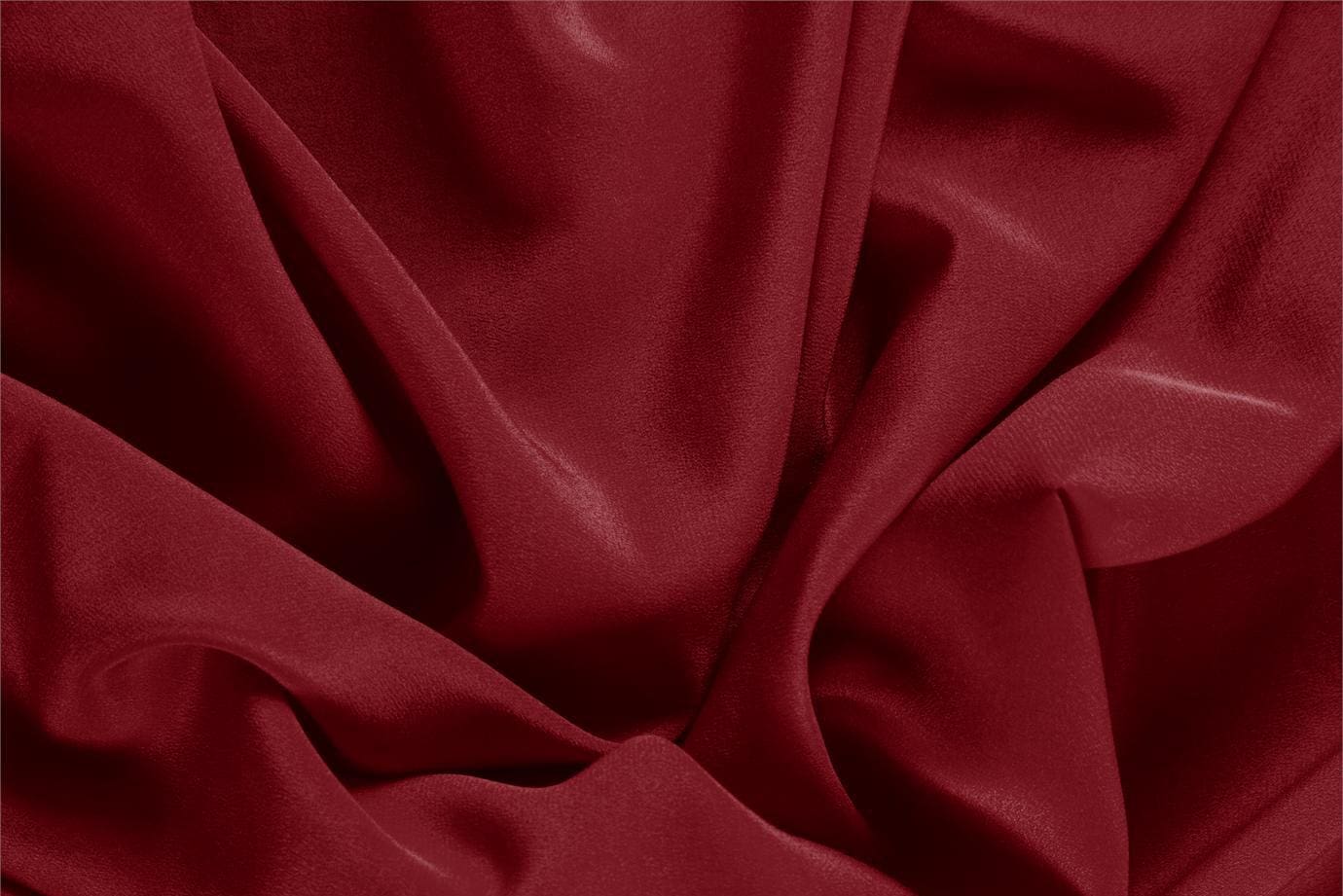 Tessuto Crêpe de Chine Viola Bordeaux in Seta per abbigliamento