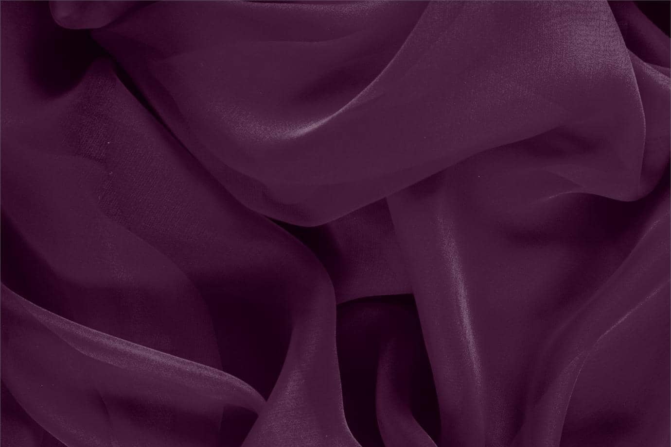 Tissu Chiffon Violet prune en Soie pour vêtements