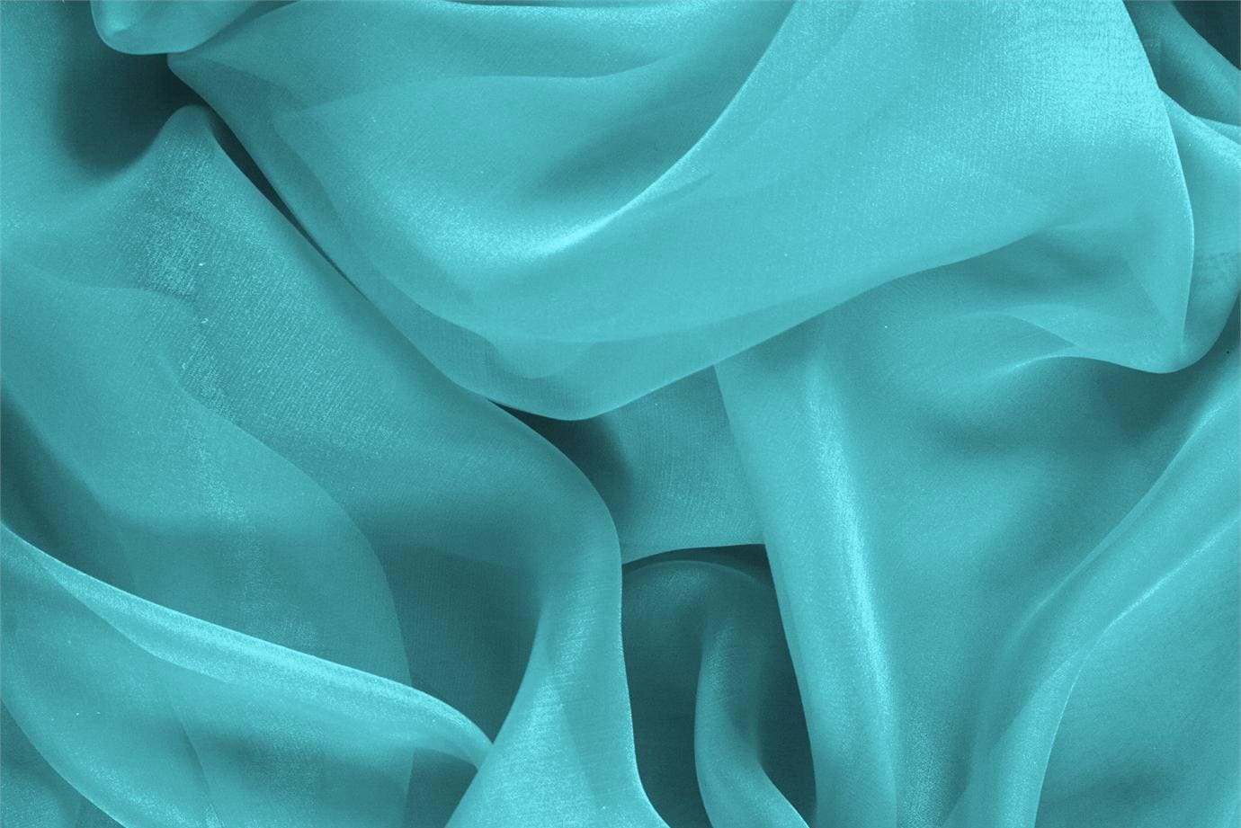 Tissu Chiffon Bleu vague en Soie pour vêtements