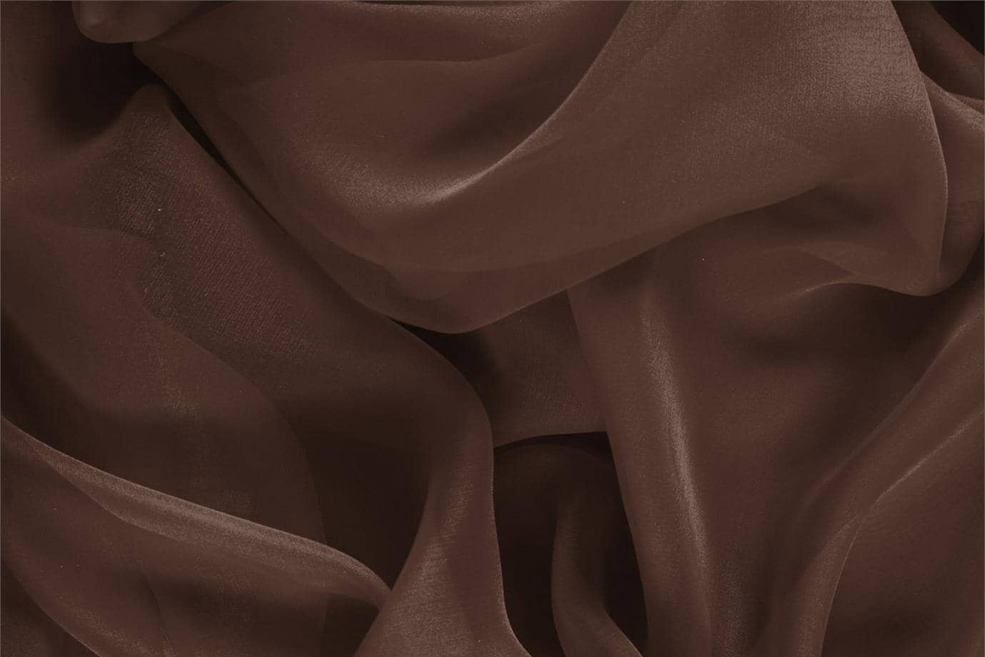 Dark Brown Silk Chiffon fabric for dressmaking
