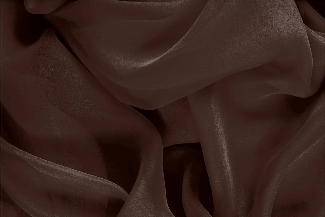 Cofee Brown Silk Chiffon fabric for dressmaking