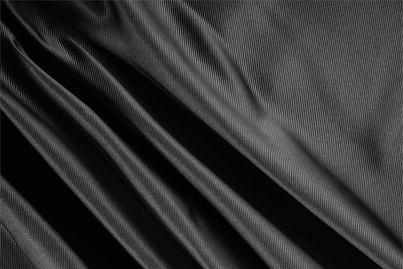 Black dogaressa fabric in pure ribbed silk for dressmaking