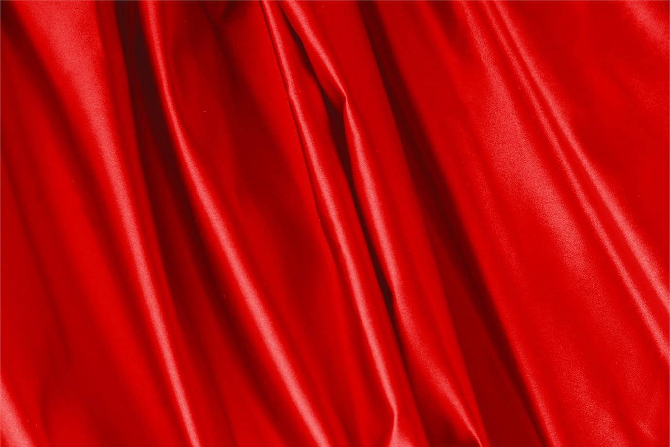 Fire Red Silk Duchesse fabric for dressmaking