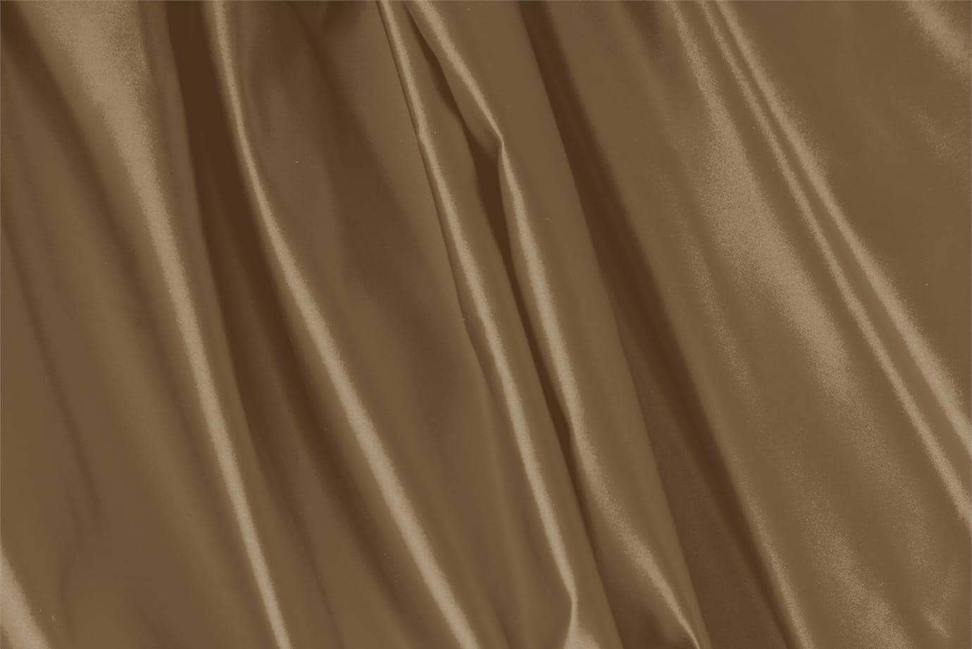 Hazelnut Brown Silk Duchesse fabric for dressmaking