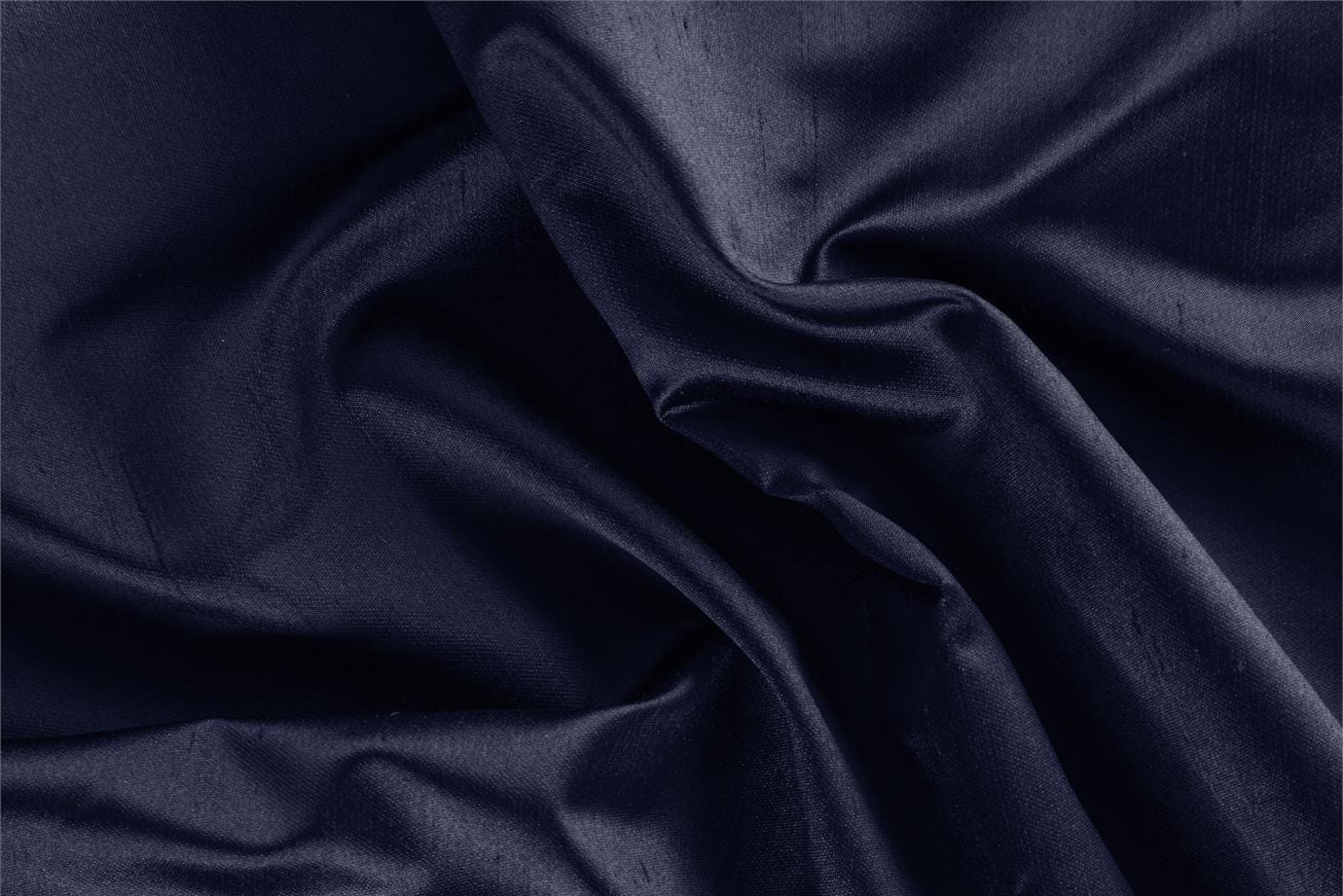 Ink Blue Silk Shantung Satin fabric for dressmaking