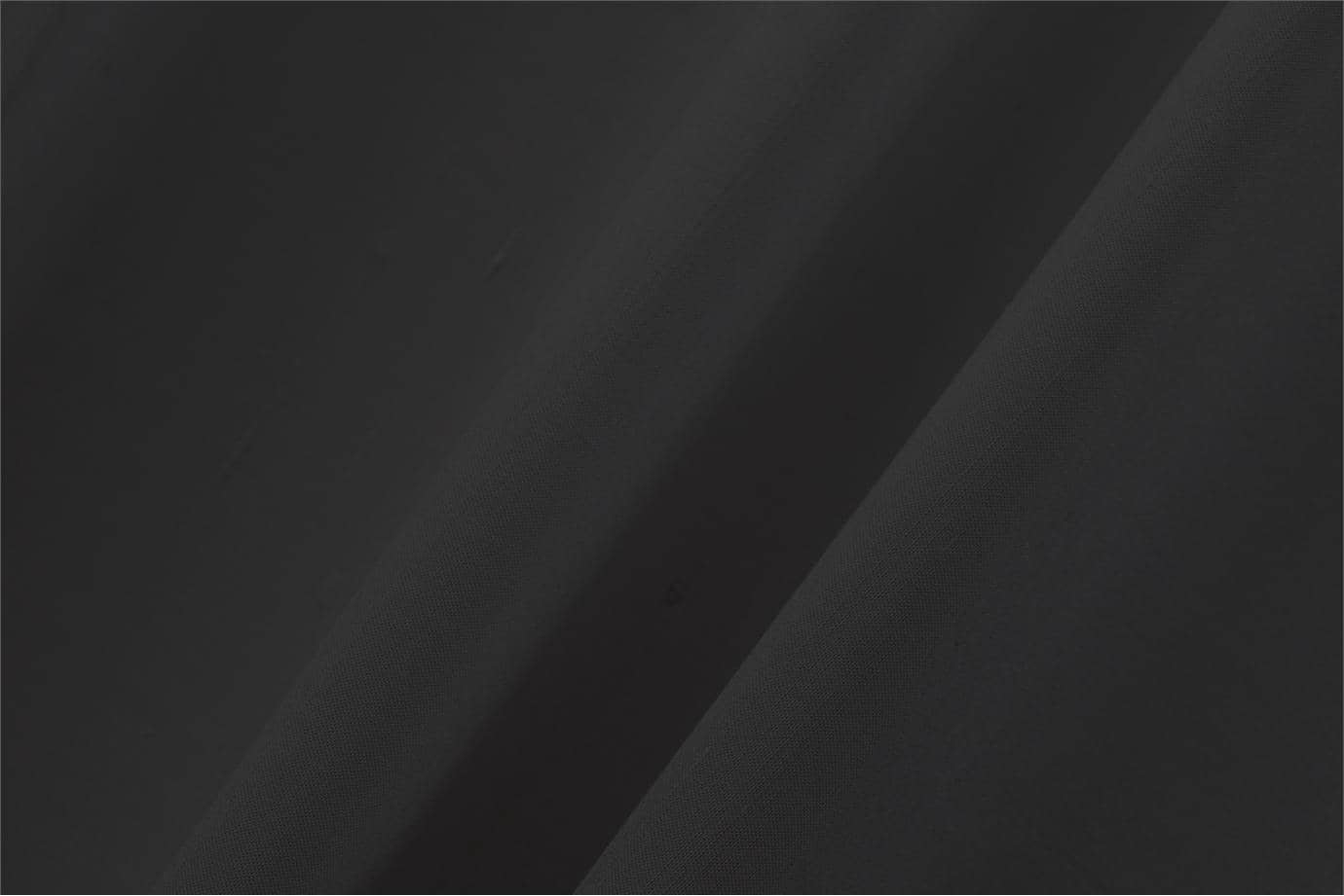 Tessuto Double Shantung nero in seta e cotone per abbigliamento