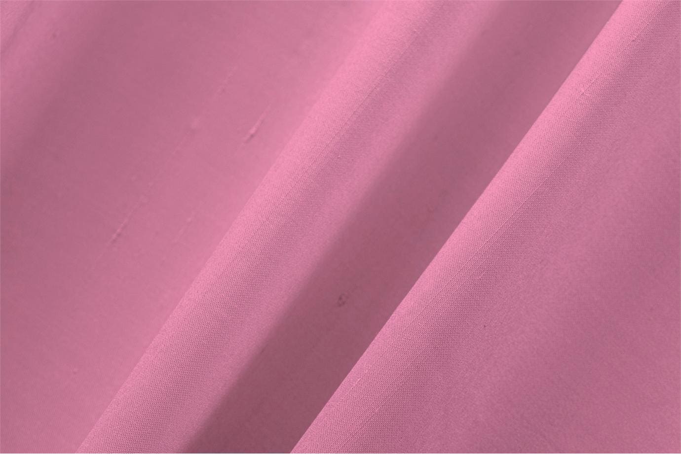 Tessuto Double Shantung Rosa Dalia in Cotone, Seta per abbigliamento