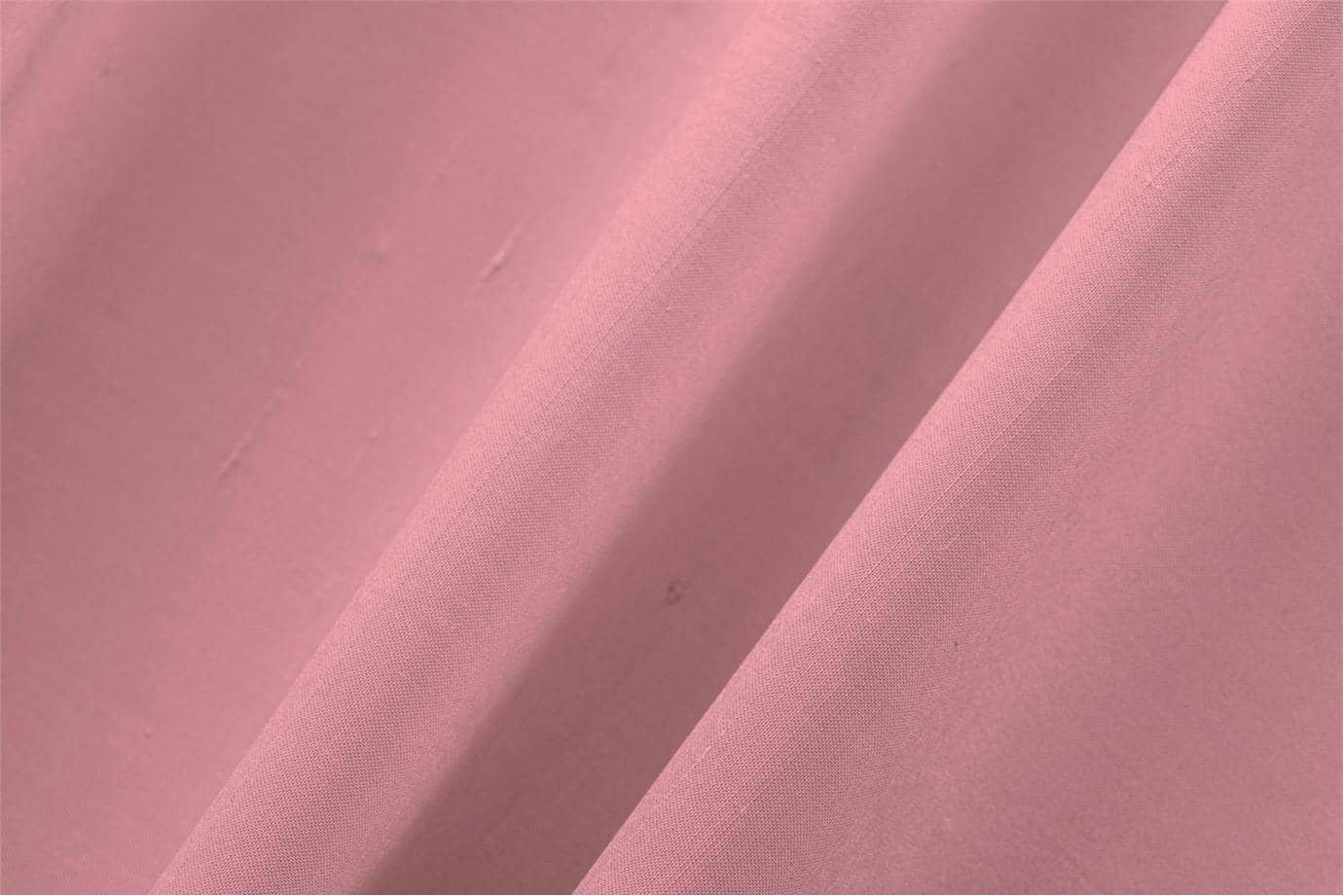 Tessuto Double Shantung Rosa Oleandro in Cotone, Seta per abbigliamento