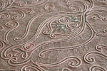 Tissu Brodé Ricamato 000301 Rose en Polyester
