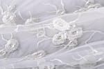 White embroidered tulle with ramage pattern | new tess bridal fabrics