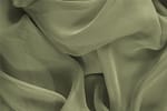 Tessuto Chiffon Verde Oliva in Seta per abbigliamento